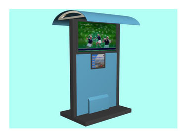 Multimédios que anunciam o quiosque impermeável, sistema exterior dos quiosque da tela de toque do LCD com abrigo