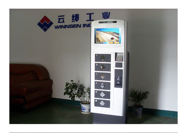 A máquina de venda automática da estação de carregamento do telemóvel do LCD da tela de toque de 19 polegadas conduziu o carregador claro