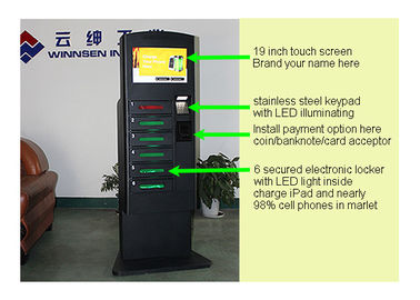 Estação de carregamento personalizada do telemóvel com teclado do metal e diodo emissor de luz