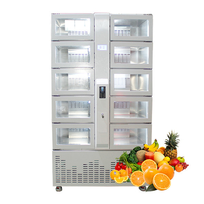 O cacifo vendendo refrigerando automático com pagamento do crédito para vegetais frutifica ovos