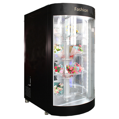 Máquina de venda automática da flor de 360 rotações com prateleira transparente sistema refrigerado da humidificação