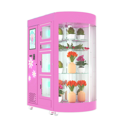 Loja da loja de flor da conveniência da máquina de venda automática da flor do OEM com a janela de 360 graus