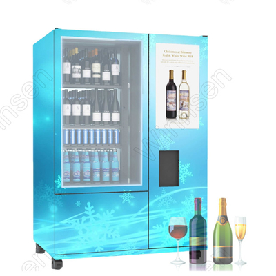 Aço áspero 22inch LCD da verificação da idade do elevador da máquina de venda automática do vinho do tela táctil