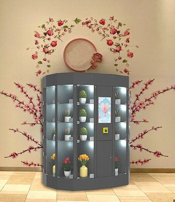 Máquina de venda automática redonda do refrigerador do distribuidor da flor com o cacifo refrigerando esperto 120V
