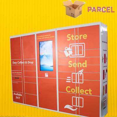 Outdoor Indoor 24 Hours Red Secure Parcel Delivery Drop Lockers for Carrier