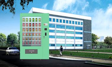Opção grande interna do pagamento do Não-toque do tela táctil da máquina de venda automática combinado da garrafa de vidro de vegetais de salada