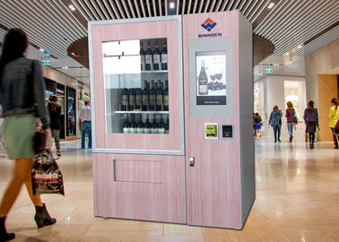Máquina de venda automática luxuosa do vinho do elevador com grande sistema do controlo a distância da tela da propaganda