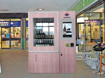 Máquina de venda automática para a rua, máquina de venda automática do vinho tinto do tela táctil do suco