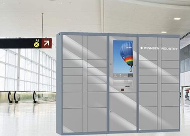 O aeroporto automatizou cacifos de armazenamento alugados da bagagem de alta qualidade da praia com carregamento do telefone e porta aberta remotamente