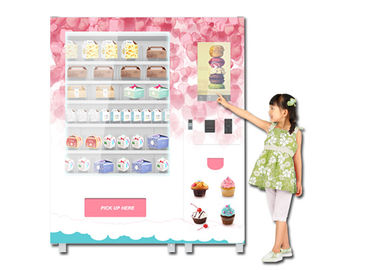 Máquina de venda automática refrigerando refrigerada do alimento, máquina de venda automática saudável da refeição com micro-ondas