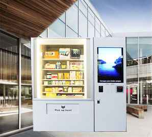 Máquina de venda automática do mercado dos petiscos eletrônicos dos produtos mini com a tela da propaganda do LCD