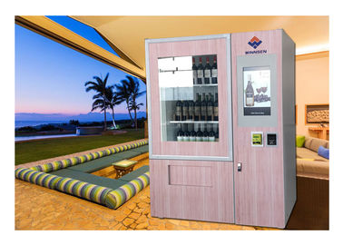 Levante a máquina de venda automática refrigerada do vinho, cerveja de Champagne que vende o quiosque