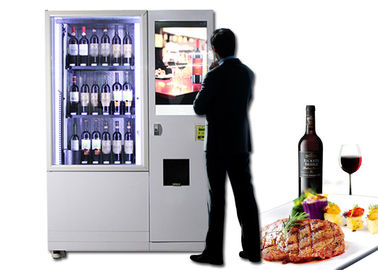 Levante a máquina de venda automática refrigerada do vinho, cerveja de Champagne que vende o quiosque