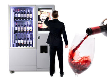 Máquina de venda automática luxuosa do vinho do elevador com grande sistema do controlo a distância da tela da propaganda