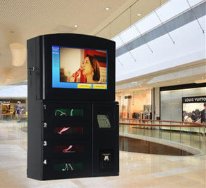 Estações de carregamento do telefone celular do toque com o jogador da propaganda do LCD para o restaurante