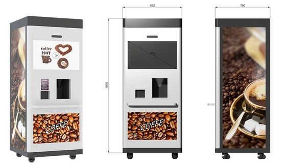 cacifo cosmético das máquinas de venda automática do mini café do chá do mercado com visualização ótica de tela táctil de 22 polegadas