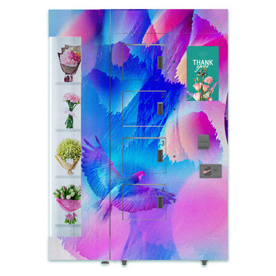 Máquina de venda automática do ramalhete de 360 flores da segregação da rotação com prateleira transparente