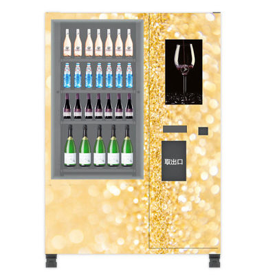 A garrafa automática do champanhe da cerveja do vinho espumante da grande tela do autosserviço pode máquina de venda automática para o equipamento da segurança