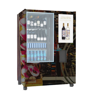 Máquina de venda automática engarrafada fria do vinho do pagamento da varredura de Qr