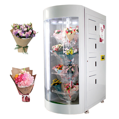 Máquina de venda automática do ramalhete de 360 flores da segregação da rotação com prateleira transparente