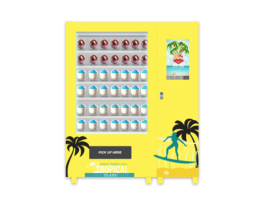 Automóvel comercial do sistema do elevador da máquina de venda automática interna do alimento do cartão de crédito da água do coco