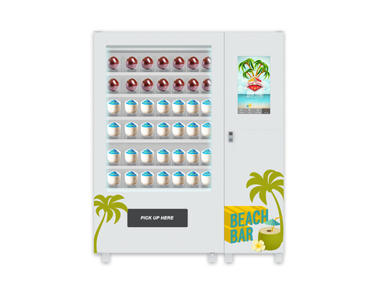 Máquina de venda automática fresca do coco da moeda da água do tela táctil