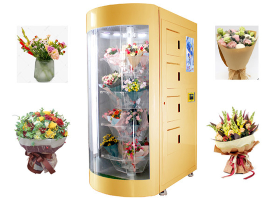Holland Denmark Customized 24 do Fresco-corte horas de máquina de venda automática da flor com o humidificador da refrigeração para o mercado de Europa
