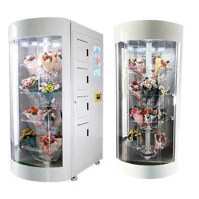 24 máquinas de venda automática das flores frescas dos ramalhetes automatizaram com o diodo emissor de luz que ilumina a exposição