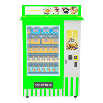 Sistema de refrigeração refrigerado da máquina de venda automática do queque com a bandeja da correia transportadora