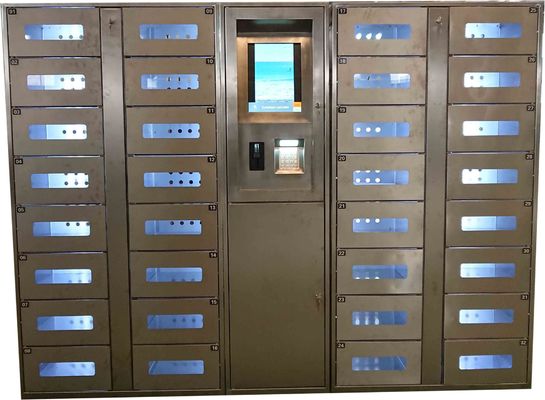 qualidade  Stainless Steel Vending Locker With LED Lights And Transparent Doors Remote Control Function fábrica