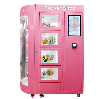 Flor móvel Rose Vending Machine With Fridge da exposição e janela transparente AC120V