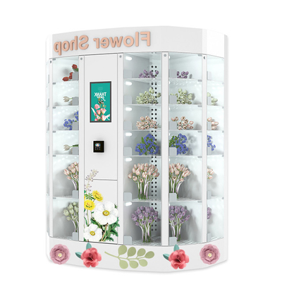 Máquina de venda automática redonda do refrigerador do distribuidor da flor com o cacifo refrigerando esperto 120V