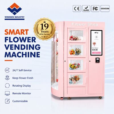 Qualidade Máquina de venda de flores de 22 polegadas com tela sensível ao toque com sistema de humidificador de refrigeração e pagamento sem contato fábrica