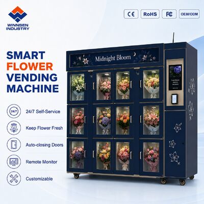 Qualidade Máquina de venda automática de flores frescas com tela sensível ao toque refrigerada 24H para buquês fábrica