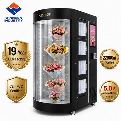 Qualidade Winnsen 24 Slots máquina de venda de flores inteligente com frigorífico e umidificador fechamento automático portas fábrica