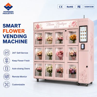 Qualidade 15Máquina de venda de flores frescas com tela sensível ao toque de 6 polegadas com sistema refrigerado e opções de pagamento múltiplas fábrica