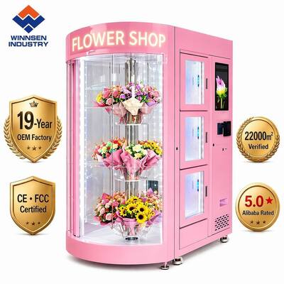Qualidade Solução de Venda de Flores Turnkey da Winnsen para Florista 24/7 Dispensador de Buquês Frescos Não Supervisionado ADA FCC EUA fábrica