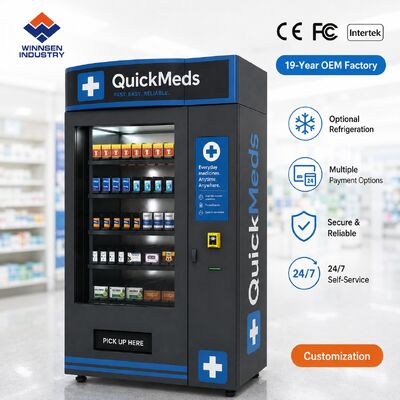 Qualidade Máquina de Venda Compacta para Farmácia Winnsen com Tela Sensível ao Toque Fina para Dispensar Medicamentos em Hotéis e Aeroportos fábrica