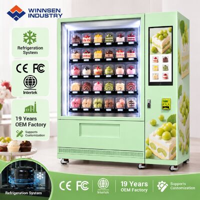 Qualidade Winnsen Smart Refrigerated Vending Machine with Elevator for Cake Shop Dessert Display fábrica