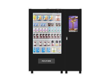 Personalize a máquina de venda automática do petisco da bebida da garrafa de vidro com grande tela táctil