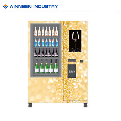 A máquina de venda automática do vinho tinto com tela táctil e sistema esperto, controlo a distância é apropriada para vender artigos frágeis