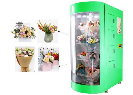 Máquina de venda automática floral do ramalhete da loja da língua espanhola com casa da flor e controle de temperatura