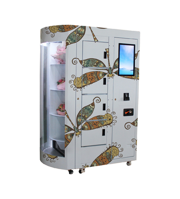 Máquina de venda automática transparente da flor fresca das prateleiras 18,5 polegadas com controle de temperatura da umidade